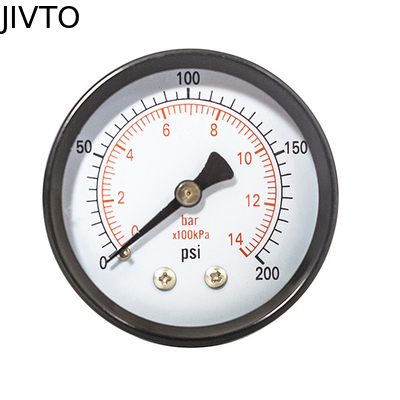 Air 14 Bar 2 Inch 50MM General Pressure Gauges Steel Ring 1/4'' BSPT