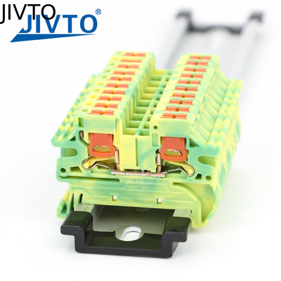 PTV 2.5-PE Ground Modular DIN Rail Terminal Block Side-Entry Push-in Wiring Connector الکتریکی 2.5 میلی متر