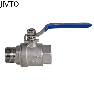 JIVTO دو قطعه شیر توپ با دسته اهرم ٬ فولاد ضد زنگ، پورت NPT، استاندارد ANSI ٬ ساخت و ساز استفاده برای ماشین آلات ساخت و ساز و غیره